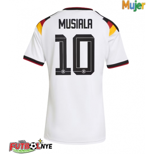 Camiseta Alemania Jamal Musiala #10 Primera Equipación para mujer Mundial 2026 manga corta